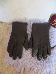 Женские кожаные перчатки, утепленные.