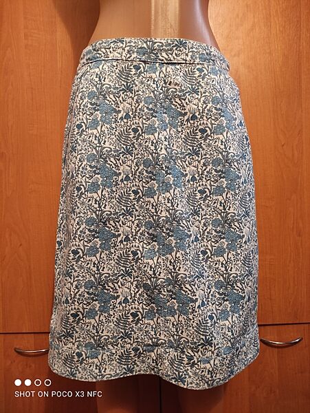 Красивая льняная юбка с карманами Пот-41 см