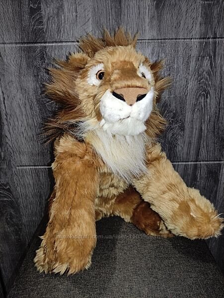 Реалистичная игрушка лев большой мяка іграшка левеня Keel Toys 50 см