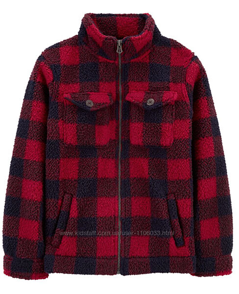Куртка червона шерпа для хлопчика червона канадський стиль осіння куртка