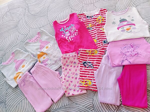 Пижамы для девочек 4-8 лет, рост 110-134