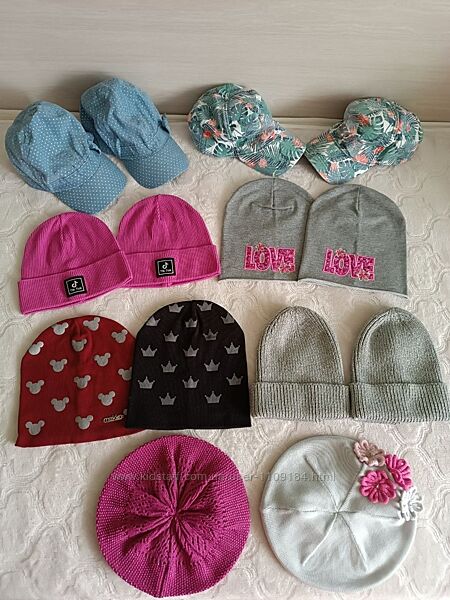 Демісезонні шапки берети кепки для дівчаток 4-9 років 