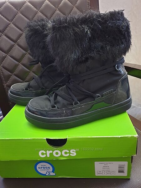 Зимние ботинки сапожки сапоги Crocs деми крокс кроксы дочке или маме