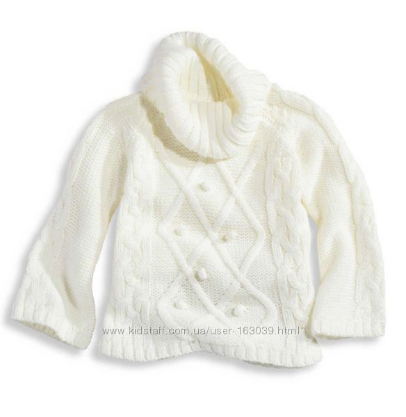 Беленький свитерок с шерстью для девчонок с сайта C&A, р-ры 116, 122
