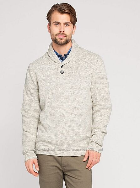 Затишний об&acuteємний светр із коміром-хомутом, бежевий меланж, розмір М