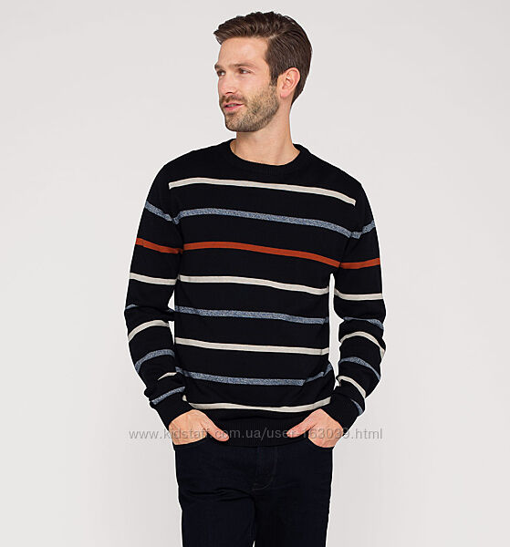 Елегантний бавовняний светр із Німеччини з витонченою смужкою