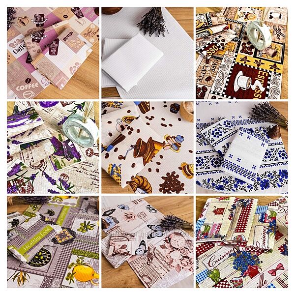 Набори вафельних кухонних рушників 4 шт/уп бавовна, 55х35 см та 75х35 см