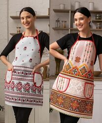 Фартухи з рогожки - бавовна, рушники, прихватки, скатертини.