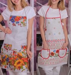 Фартухи з рогожки - бавовна, рушники, прихватки, скатертини.