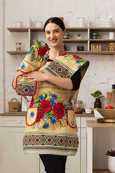 КУХОННІ НАБОРИ 4в1 РОГОЖКА (фартук+рушник+прихватка+рукавиця)
