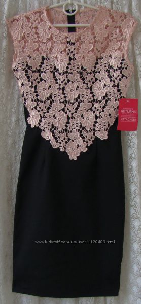 Платье элегантное нарядное красивое кружево Paper Dolls р. 42 6519