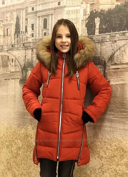 Теплые и модные зимние пальто для девочек утеплены холофайбером