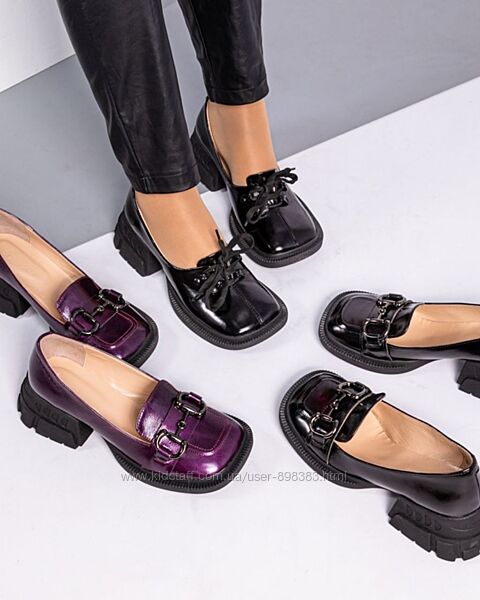 Сучасні туфлі Натуральна глянсова шкіра