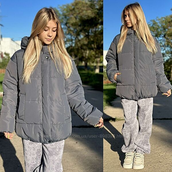 Стильна зимова куртка лео, пудра, чорний, молоко, сірий