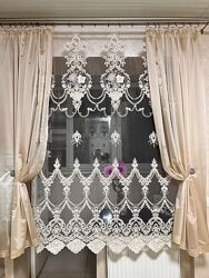 Комплект шторы и тюль. Короткая тюль. Тюль до подоконника 