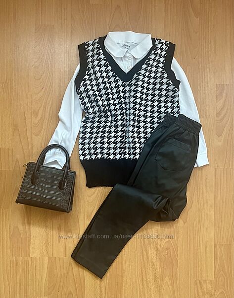 Комплект жилетка штани та кофтинка поло 