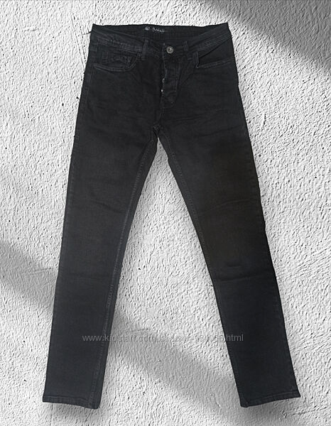 Мужские молодежные джинсы скини 5109 Blackzi остались 32 р, школа, черные