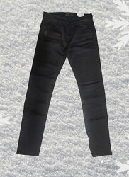 Теплые джинсы с начесом Quartz  молодежка, черные, остался р32