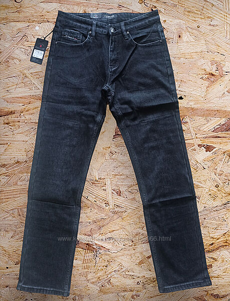 Теплые джинсы Pagalee 1234 на флисе, черные, 32,33,38,40, большой размер