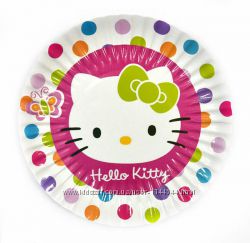 Одноразовая посуда и аксессуары с изображением Hello Kitty 