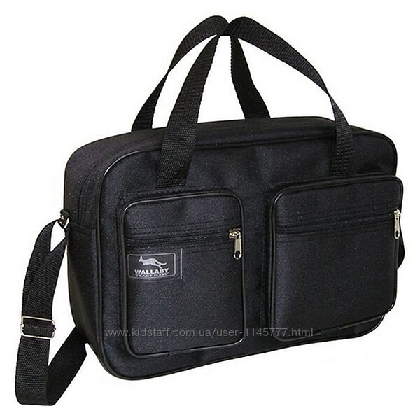 Мужская сумка через плечо удобная папка портфельА4 2620es черная