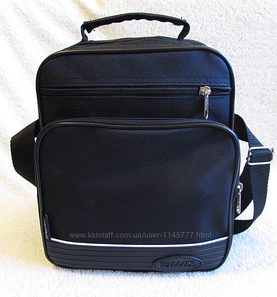 Мужская сумка 2660es черная через плечо вместительная крепкая барсетка