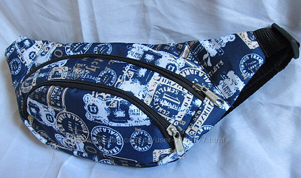 Сумка бананка на пояс поясна чоловіча чудова барсетка синя