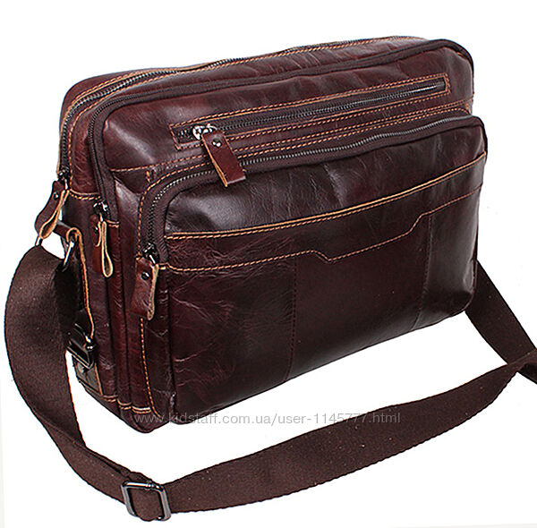 Сумка шкіряна чоловіча через плече для документів ноутбука 8s1863 коричнева