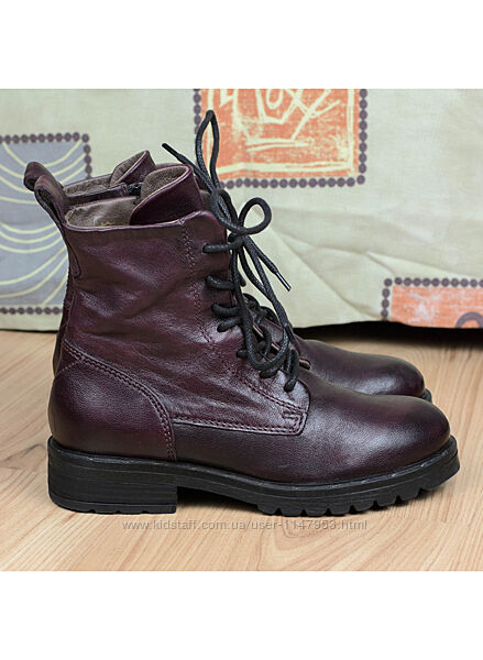 Кожаные ботинки MJUS 190201 бордовые Италия 36р. 23 см.
