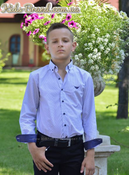 Рубашка Armani голубая на мальчика от 6 до 14лет