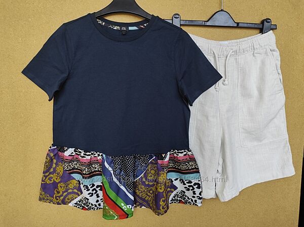 Топ футболка с баской оборкой хлопок river island