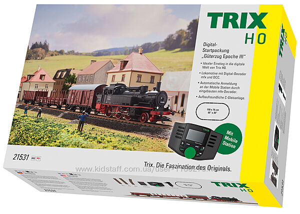 Залізниця Trix 21531  Вантажний потяг із паровозом BR 74