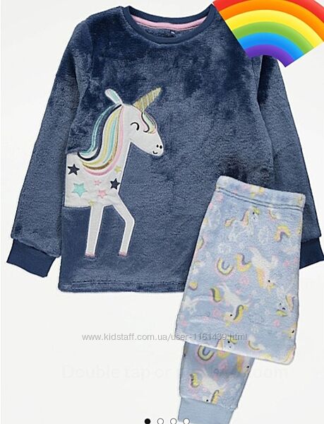 Пижама флисовая плюшевая George 5-6 лет