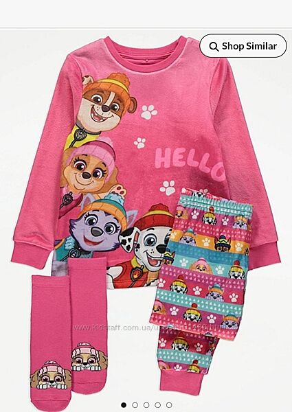 Набір флісова  піжама із шкарпетками Paw Patrol 2-3
