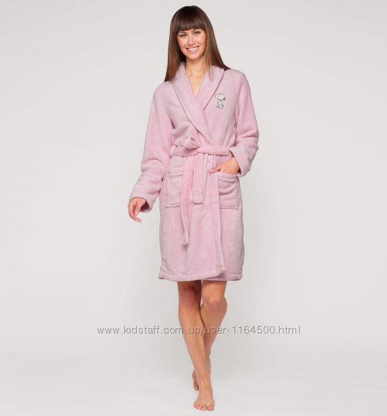Теплый махровый женский халат C&A Германия Размер XL розовый 