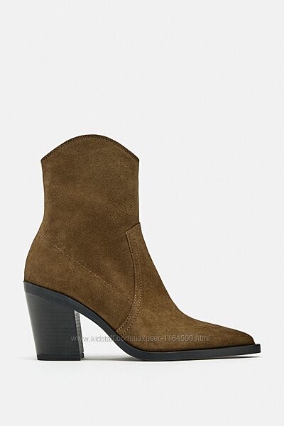Жіночі шкіряні черевики Zara Іспанія 39 розмір коричневі 2109210113