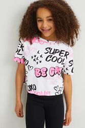 Підліткова укорочена футболка для дівчинки C&A Розмір 146-152, 158-164