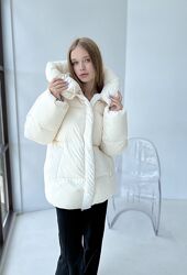Підліткова зимова куртка для дівчинки Розмір 146, 152, 158, 164 айворі