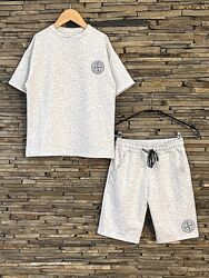 Літній костюм для хлопчика підлітка Розмір 146, 152, 158, 164 світло-сірий