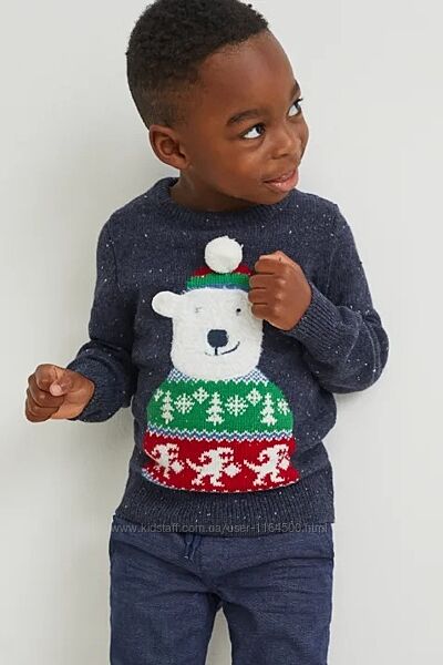 Дитячий новорічний светр для хлопчика C&A Німеччина Розмір 116