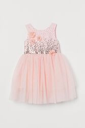 Рожева ошатна сукня для дівчинки 8-9 років H&M Швеція Розмір 134