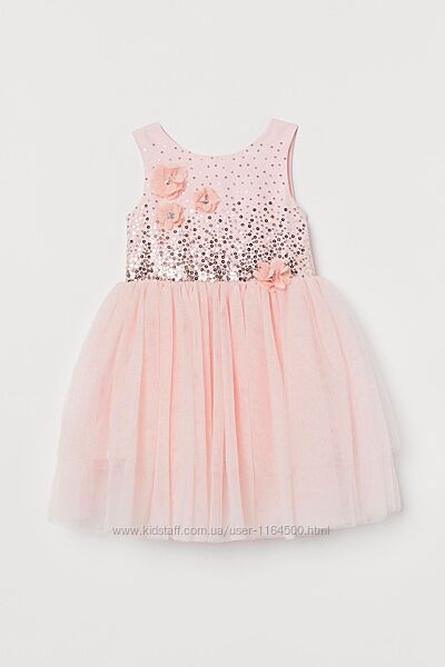 Рожева ошатна сукня для дівчинки 8-9 років H&M Швеція Розмір 134