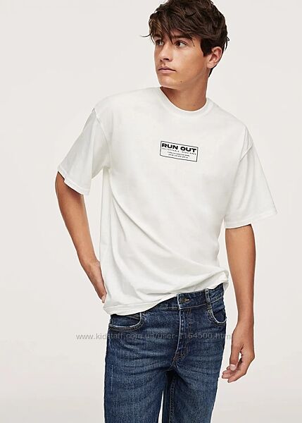 Стильна футболки для хлопчика підлітка Mango Іспанія Розмір 158-164 біла