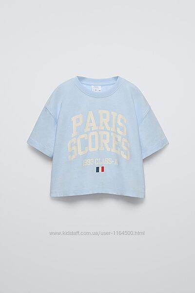 Футболка для дівчинки 11-12 років Zara Іспанія Розмір 152 блакитна
