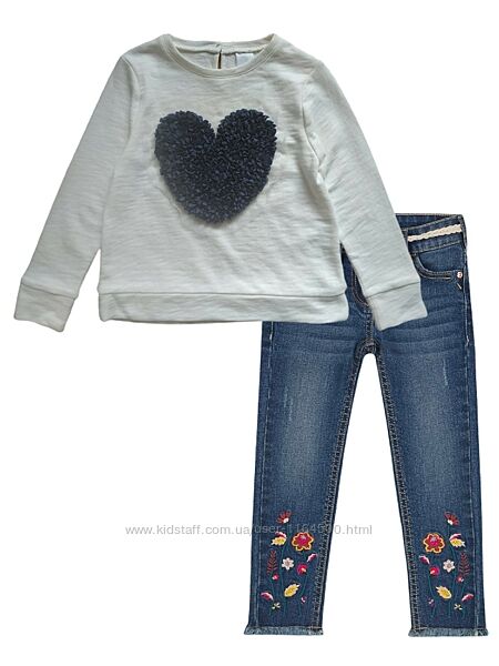 Детский комплект на девочку 4-5 лет C&A Германия Размер 110 кофта и джинсы