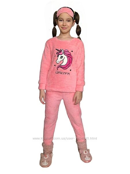 Тепла зимова піжама для дівчинки Mini Moon Туреччина Розмір 110 116 122 128