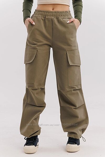 Підліткові штани карго для дівчинки Розмір 134, 140, 146, 152, 158 164 хакі