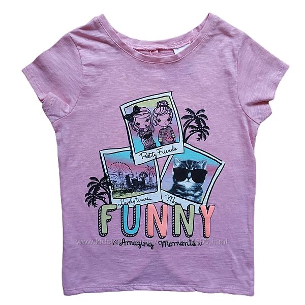 Детская розовая футболка для девочки 2-3 года C&A Германия Размер 98