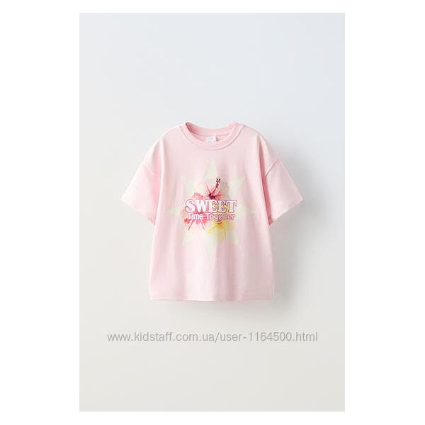 Футболка для дівчинки 11-12 років Zara Іспанія Розмір 152 рожева