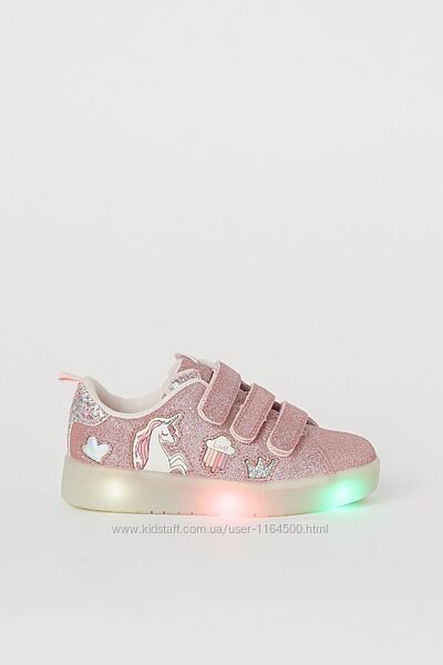 Дитячі кросівки з підошвою що світиться для дівчинки H&M Розмір 29 17.5 см
